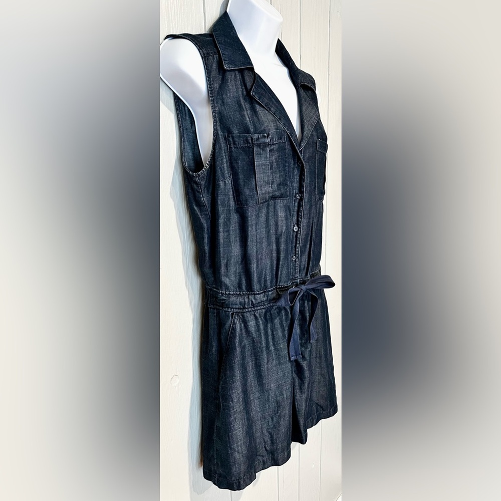 New York & Company Indigo Denim Romper - Picture 3 of 7